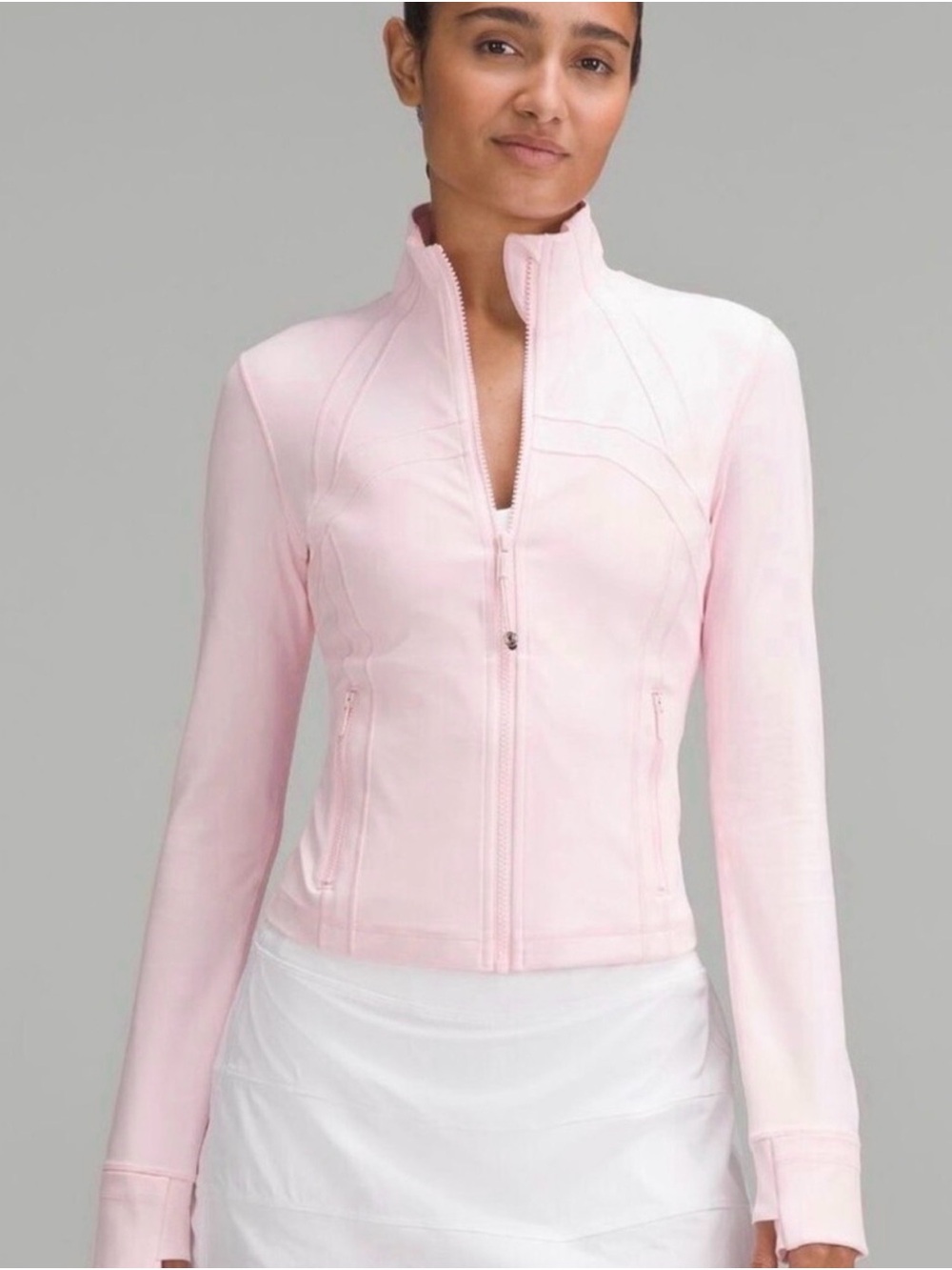 Lululemon define cropped jacket in strawberry milkshake